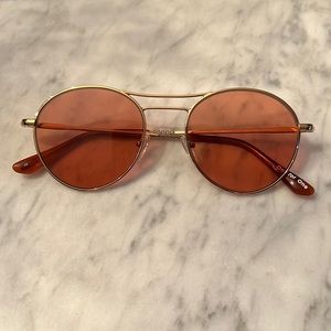 TOMS Melrose shiny gold / cherry sunglasses. New.